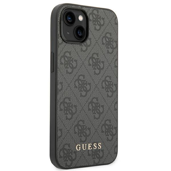 Guess Guhcp14Sg4Gfgr Iphone 14 / 15 / 136.1 Szary/Grey Twarde Etui 4G Metalowe Złote Logo