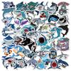 50PCS Shark Stickers Cute Ocean Animal Shark Waterproof Vinyl Stickers Waterproof Stickers for Water Bottle Laptop Luggage