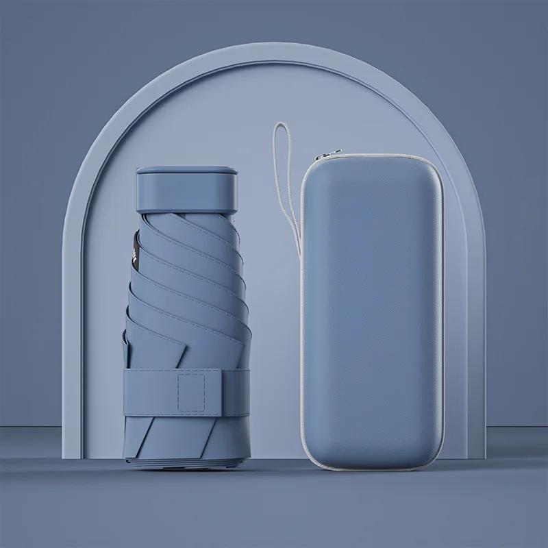 UPF50+ Mini Folding Umbrella Vinyl Sun Shade Umbrella Small Pocket Rain Travel Umbrella Ultraviolet Protection Capsule Parasol