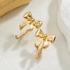 1 pair of elegant and fashionable alloy bow ear hooks, simple and versatile women's earrings