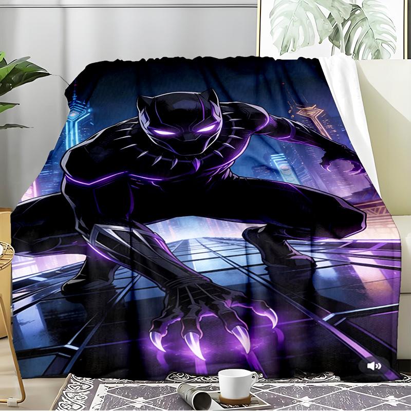 Black Panther Flight Blanket Flannel Throw for Sofa, Indoor, Camping, Living Room, Office, Chair, And Bed Soft Birthday Gift