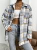 2025 European & American Women's New Flannel Plaid Casual Loose Shirt Jacket