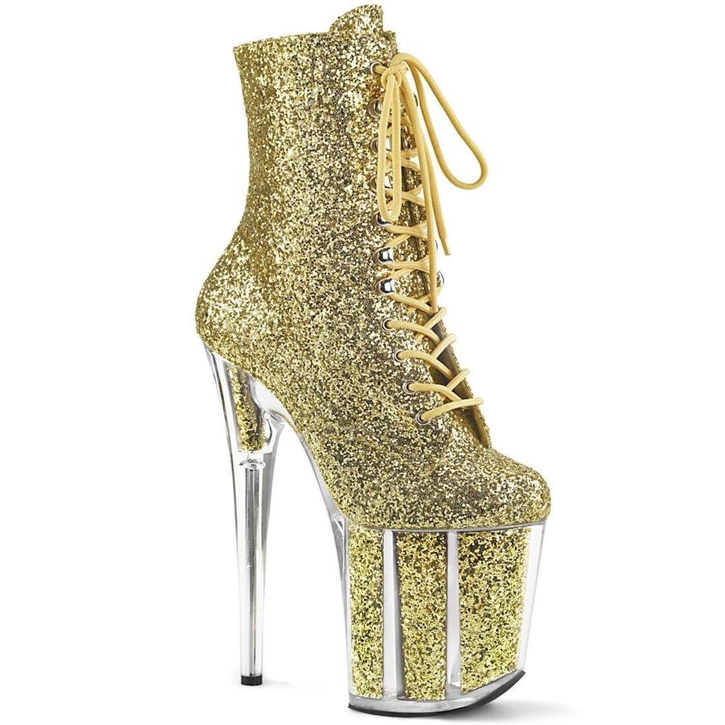 Stivali Stiletto 20cm Stivaletti Bassi, Nuovi Stivali in Vernice, Stivali con Suola a Tacco Alto da Palcoscenico da Nightclub, Scarpe da Pole Dance YKC