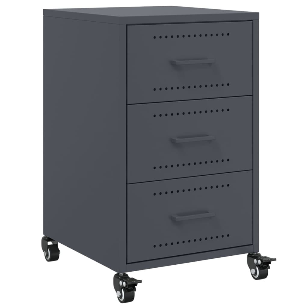 Nightstand Anthracite 36 X 39 X 59 Cm Steel