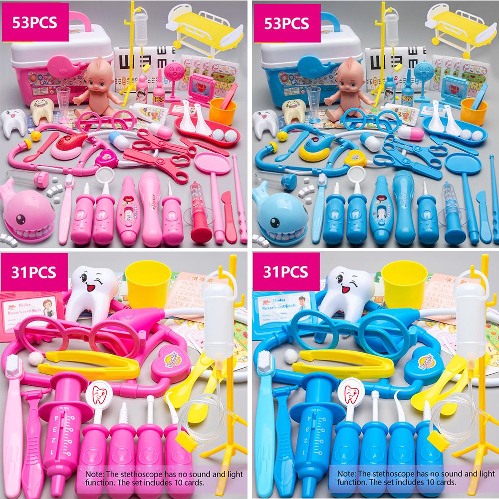 Doctor Toys for Kids 53/31PCS Doctor Pretend Play Set Children Medical Dentist Tools Stethoscope Educational Toy Boy Girl Gift