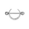Sexy Nipple Ring Stainless Steel Zircon  Moon U-Shaped Barbell Nipple Ring