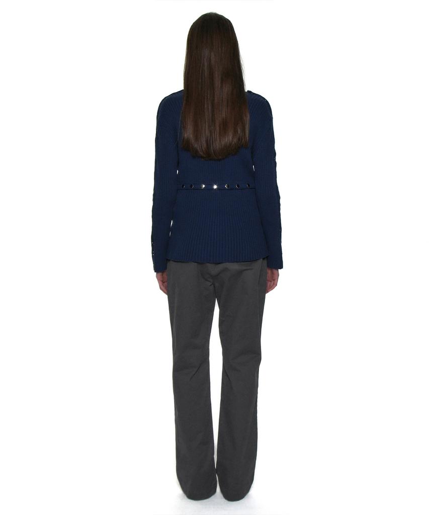 PARTIMENTO WOMEN Two-Way Transform Ribbed Knit Crew Neck_Blue