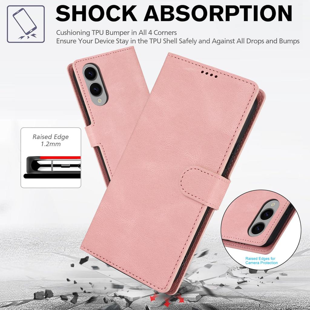 For Samsung Galaxy S25 Edge Case PU Leather Phone Cover with Wallet Stand