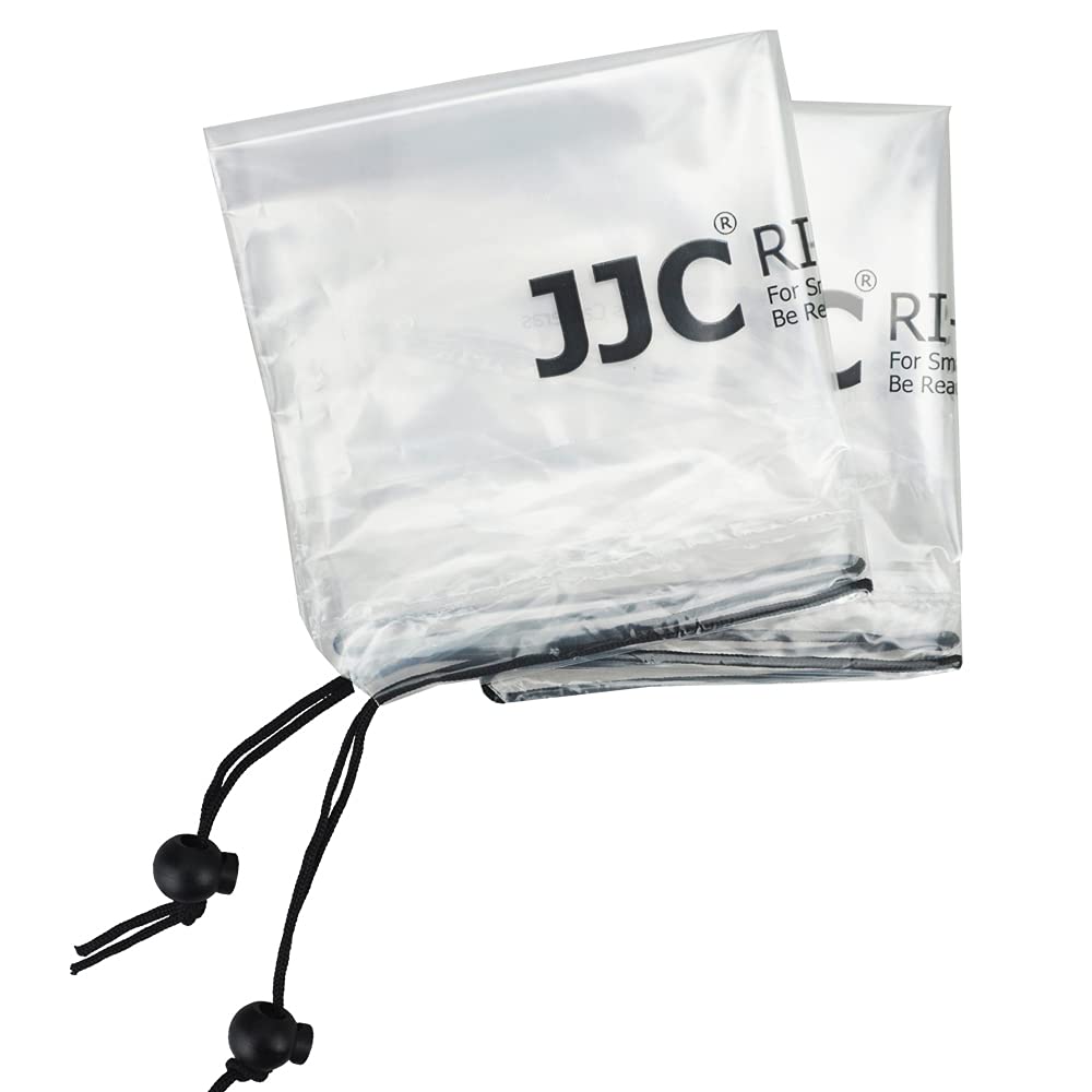 JJC 2 Pieces Fully Transparent Rain Cover for SLR Lens Camera Length Compatible with Sony A6700 A6600 A6500 A6400 A6300 A6100 A6000 Nikon Z8 Z5 Z50