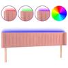 VidaXL Tête de Lit à LED Meuble de Chambre à Coucher Accessoire de Lit Double Tête de Cadre de Lit Intérieur Rose 3123545