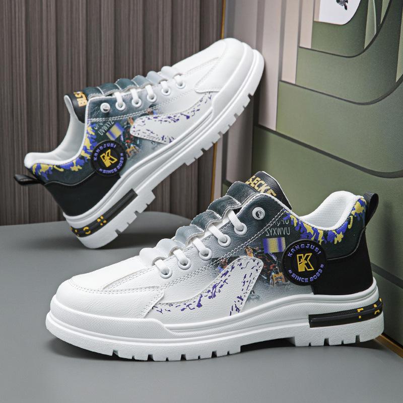 

Europe, America 2025 summer new men s shoes fashion casual sports shoes tooling Korean version of white shoes trendy shoes 44