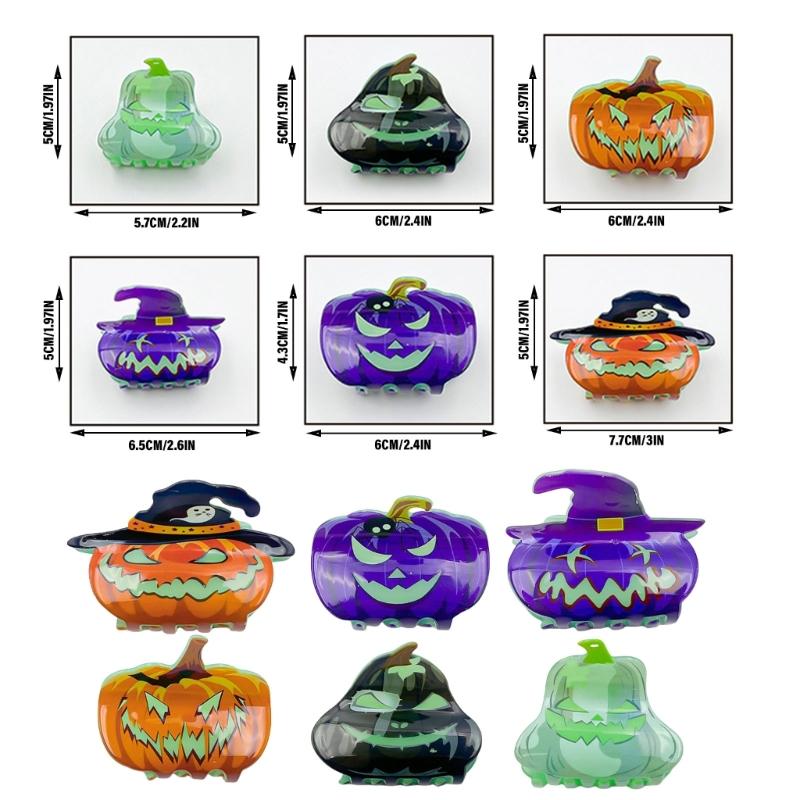 Pinza per Capelli Artiglio per Capelli Zucca Ornamento Grande Presa Barretta di Halloween