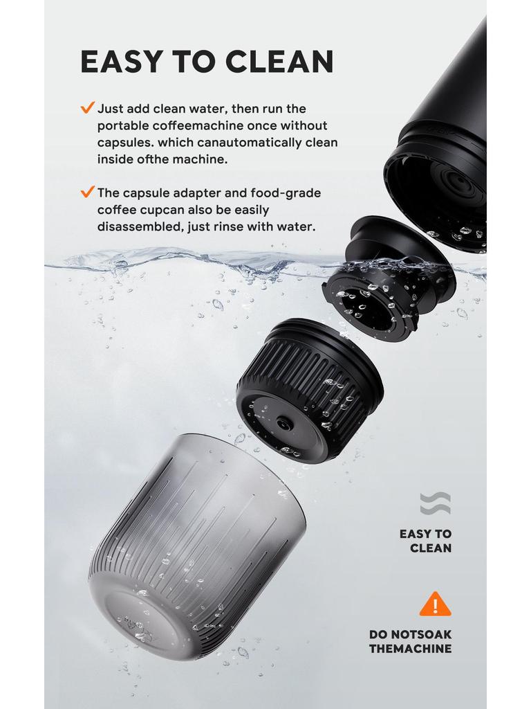 2025 Tragbare italienische Kaffeemaschine mit zwei Anschlüssen und USB-Ladefunktion