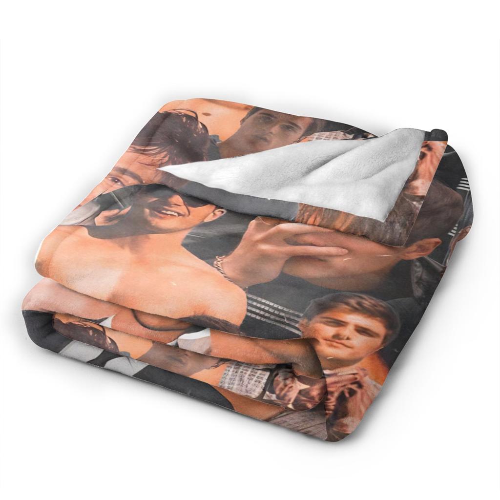Jacob Elordi Actor Photo Collage Blankets Travel Office Flannel Throw Blanket For Outdoor Warm Soft Quality Bedspread Gift Idea