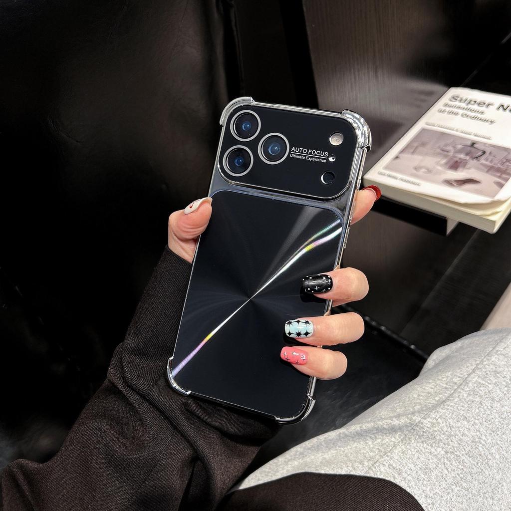 Electroplated CD Pattern Phone Case for Apple 17 Pro Max with Lens Film and Four-Corner Drop Protection