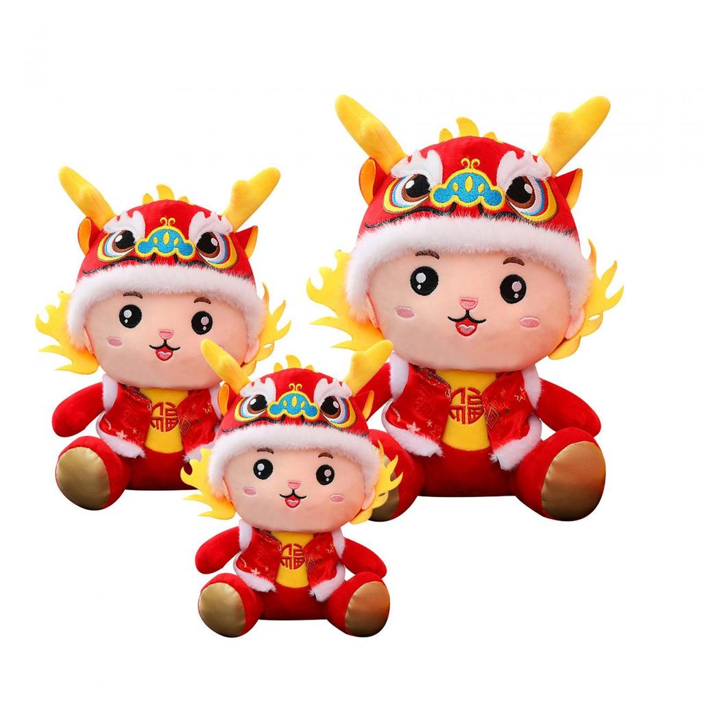 2024 Chinese Dragon Toy Dragon Doll Soft New Year Dragon Toy for Holiday Party