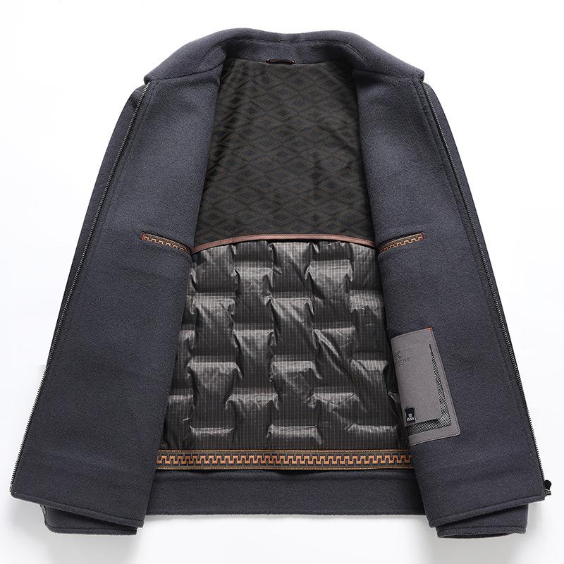 Goose Down Removable Lining Double-sided Wool Jacket Men's Autumn and Winter New Double-sided Wool Jacket