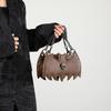 Gothic Style Bat & Skull PU Leather Shoulder Bag Vintage Solid Color Crossbody Bag with Adjustable Chain Strap for Outings, and Everyday Use
