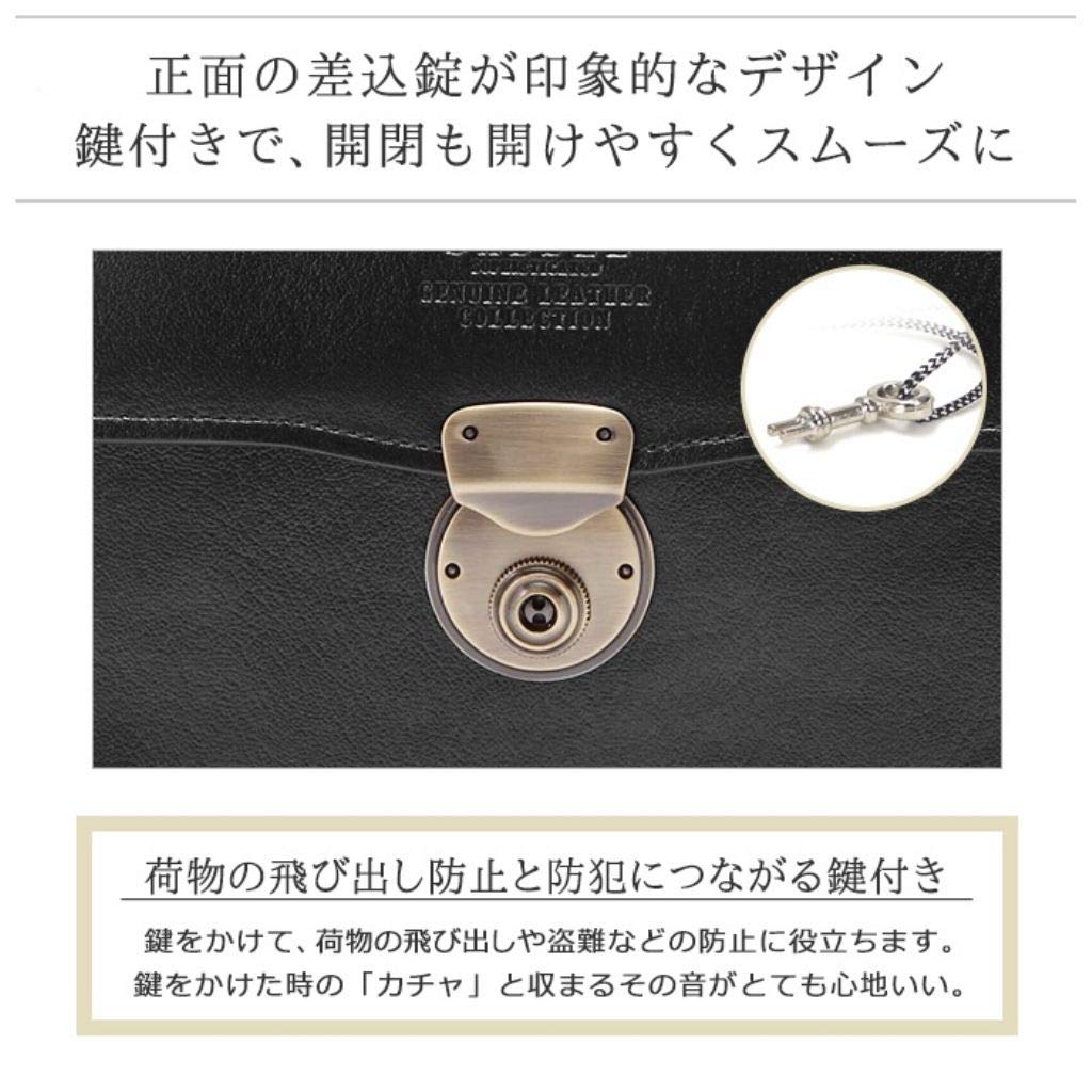 [Japanese Bag] Toyooka-made, Artisan-crafted Genuine Leather Second Bag, A5 Size, 620g, Lightweight, with Lock, Perfect for Casual, Formal, and