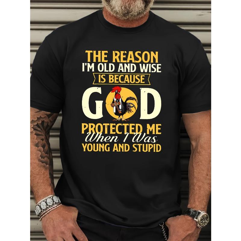 

Wisdom Protection Print Men s Casual Gift Tee Machine Washable 4XL чорний