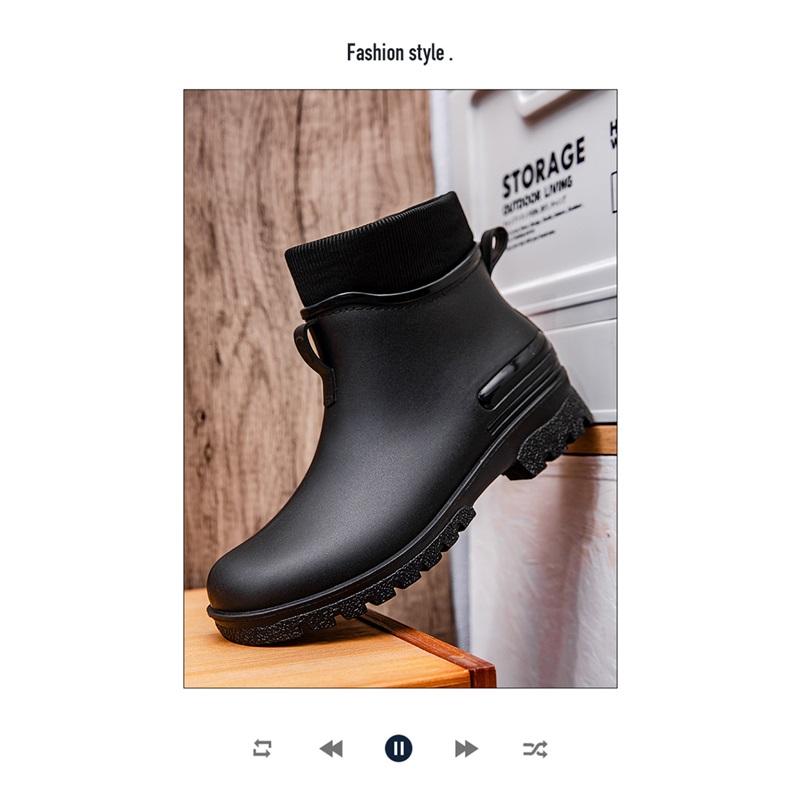Short Rain Boots Waterproof Non-slip Ankle Rubber Shoes For Outdoor Work Kitchen