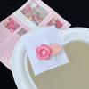 Cartoon Pink Flower Oval Hairpin Cute Sweet Girl Side Clip  Hair Accessories for Women