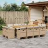 Vidaxl 13-Cz. Garden Furniture Set With Cushions, Beige, Poly Rattan