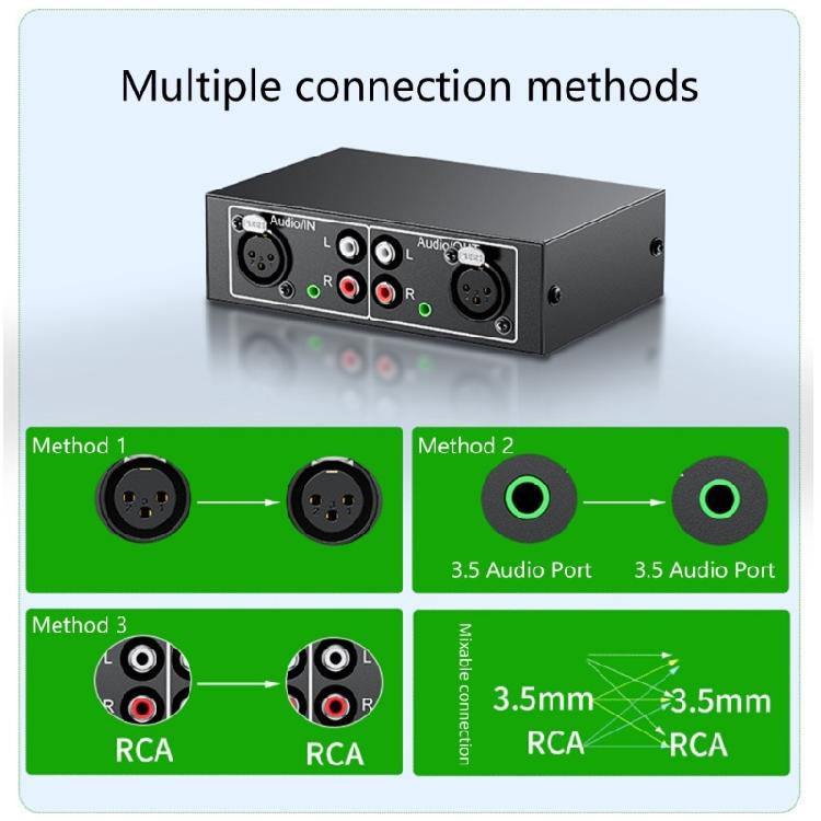 Noiseless HiFi Stereo Audios Splitter Box 4 in 1 Out with RCAs LR Switches for Headphones and Soundbars