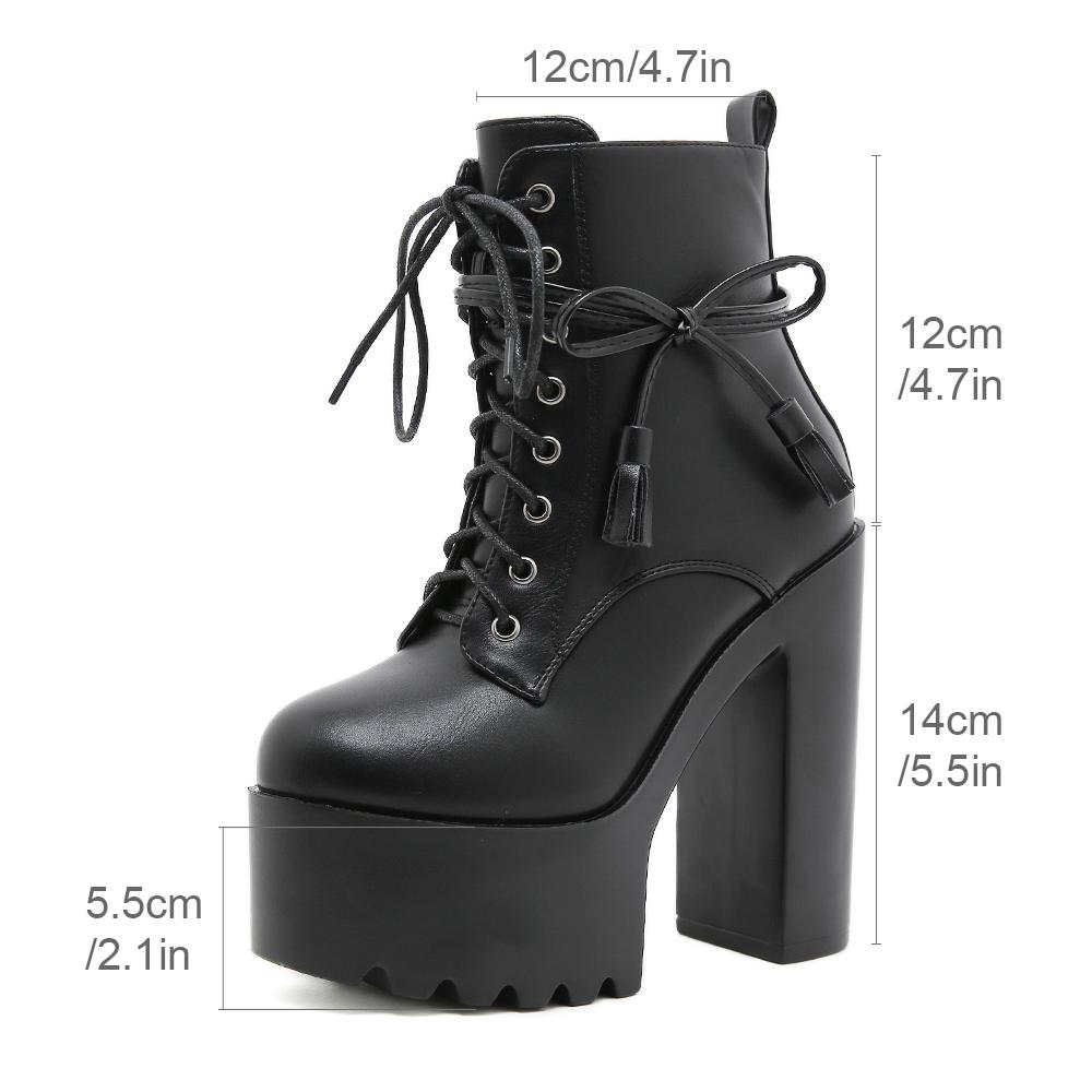 Gdgydh Sexy Club Waterproof Platform Boots for Women High Heels Cosplay Shoes Chunky Heel Faion ow Dance ort Boots Big Size