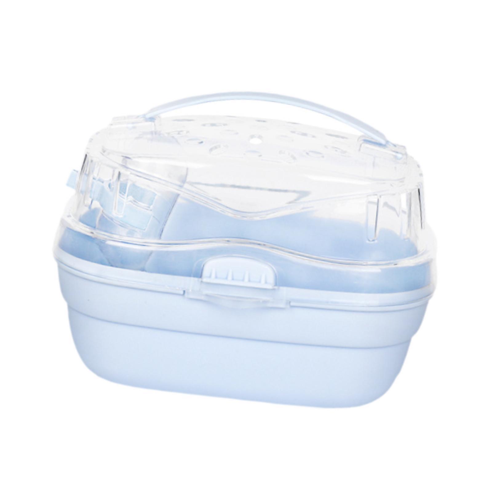 

Portable Hamster Carrier Cage Carrying Case 20x16x15cm for ° Transparent Window синій