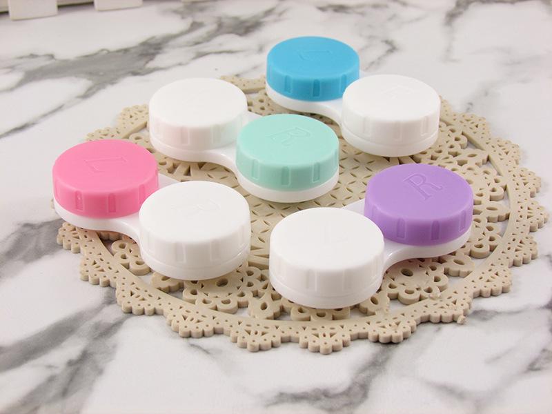 Duże podwójne etui na soczewki kontaktowe AB z dopasowaniem koloru - Dostępne w różnych kolorach