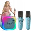 Karaoke Set Speaker 2 Microphones Bluetooth Hq Speaker 2in1 Blue