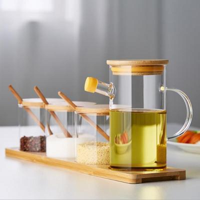 Household Lead-free Glass Oil Cruet Pour Oil Bottle Soy Sauce Vinegar Sesame Oil Storage Bottle Anti-leakage Kitchen Tool