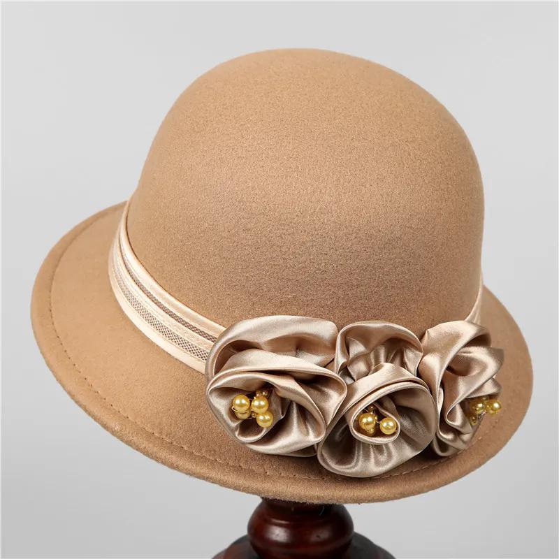 

WTEMPO Women s Autumn Winter Casual Verstaile Retro Elegant Formal Hats Cold-proof Windproof Warm Solid Color Flower Bucket Hats 1pc хаки