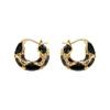 French Enamel Hoop Earrings - Women's Luxury Retro Circle Drip Oil Fashion Jewelry