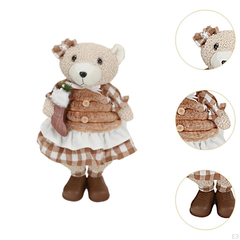 Björnfigur Juldocka Bordsdekoration Söta Rekvisita Ornament Staty för Vardagsrum