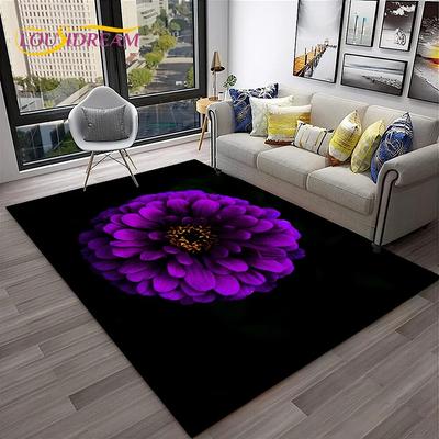 3D Gänseblümchen nordische Sonnenblumen HD Teppich Teppich für Zuhause Wohnzimmer Schlafzimmer Sofa Fußmatte Dekor, Kinderspielbereich Teppich rutschfeste Bodenmatte