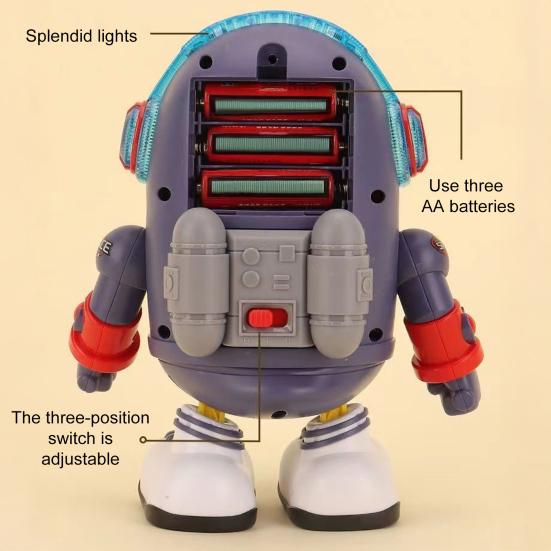 Electric Dancing Astronaut Duck Toy with LED Light Music Kids Walking Duck Toy Toddlers Boys Girls Interactive Educational Animal Musical Toy