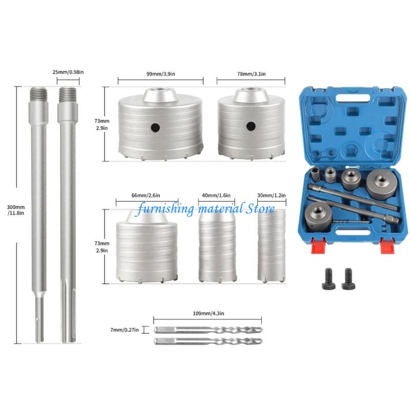 Y5GD Concrete Hole Sawed Drill Bit Hole Opener Cut Bit Hole Sawed Bit with Storage Case for Cement Brick Wall Accessories