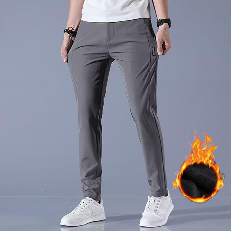 Herren Winter Samt Freizeithose Herren Dick Business Stretch Slim Elastischer Bund Jogger Outdoor Koreanisch Klassisch Fleecehose Herren