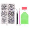 6-Grid Nail Art Diamond Box Ss6-Ss20 Large-Capacity Flat-Bottomed Rhinestone Set Diy Nail Jewelry Sticker Drill 1560 Pcs