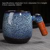 Kiln-changed Ceramic Wood Handle Mug Office Coffee Cup Creative Tea Cup Personalized Household Milk Cup