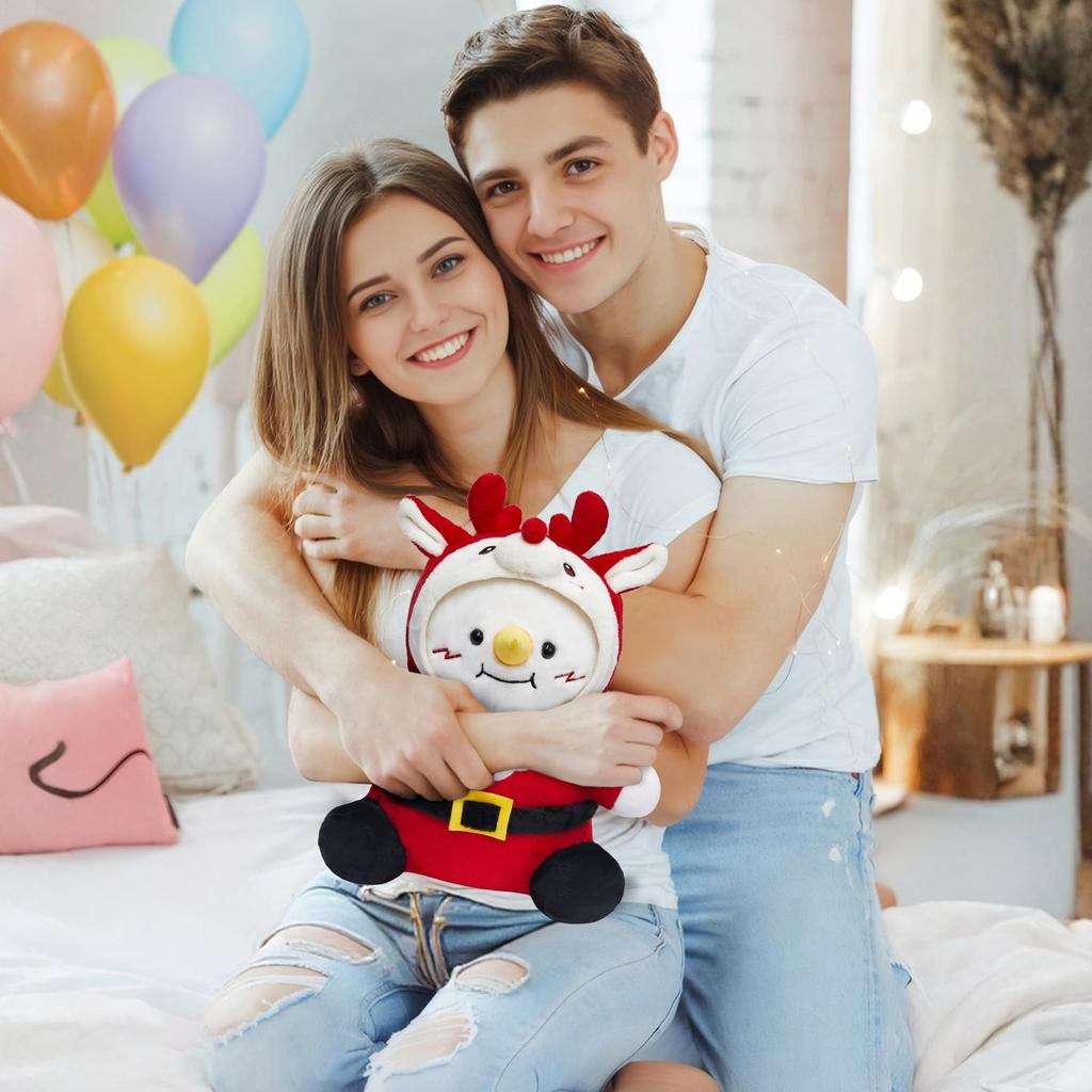 OLAOLA Plush Snowman Body Pillow, Cute Toy, Doll, Figurine, Approximately 34cm Tall, Soft and Fluffy, Perfect for Sleeping Together, Soothing, and As