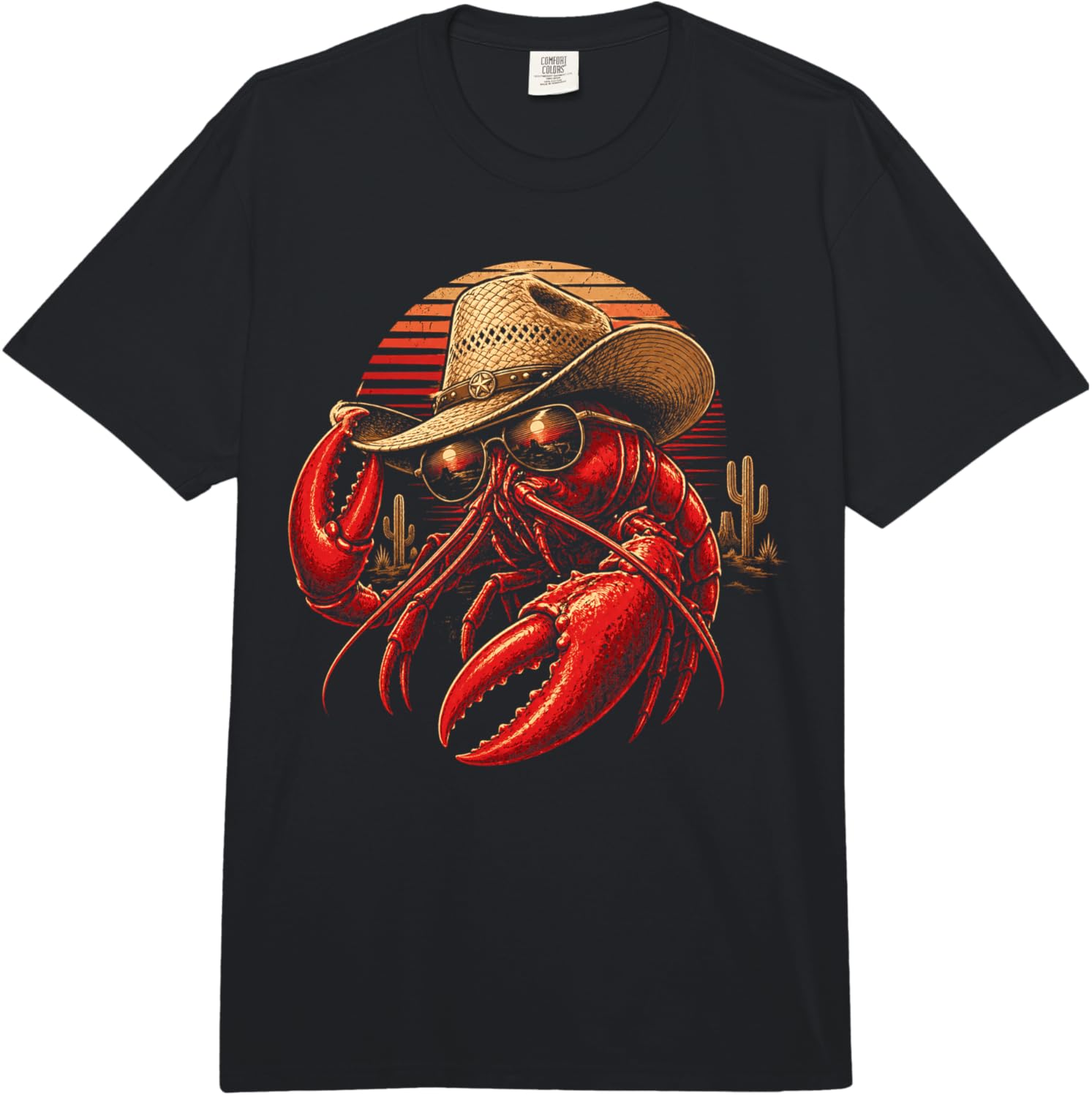

Cowboy Lobster Western Desert Sunset Seafood Man Woman Comfort Colors Adult Heavyweight T-Shirt S разноцветный
