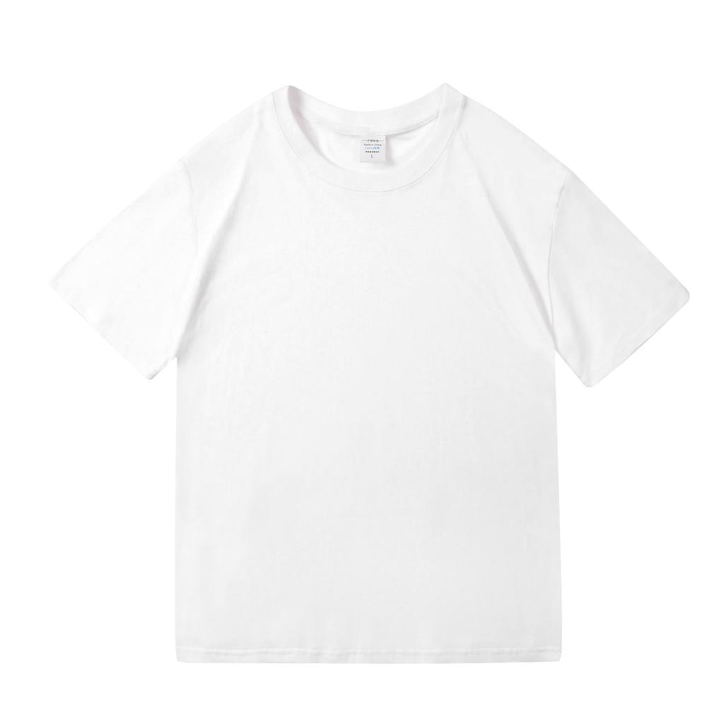 Solid Color Short-Sleeved T-Shirt Men'S 200G Pure Cotton Loose And Versatile Time-Simple Bottoming Shirt Combed Cotton Crew Neck Shoulder Top