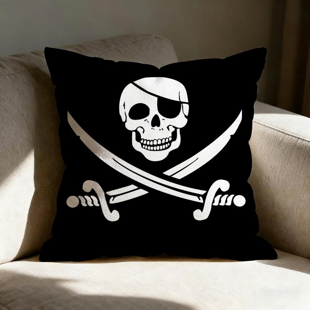 Skull Crossbones Pillow Case Pillowcase Doublesided Printed Sofa Cushion Bedroom Headboard Pillow