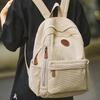 Women's Olive Green Corduroy Backpack Large Capacity Backpacks Casual Daypack Work School Travel Ideal Gift for Students School