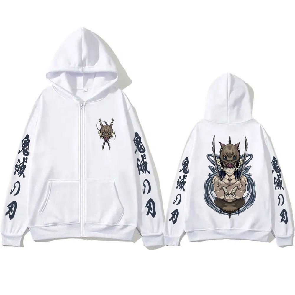 

Аниме Клинок, рассекающий демонов Хашибира Иноске Толстовка на молнии Мужская Женская Повседневная Оверсайз Куртка Пальто Мужская Мода Свитшот 3XL