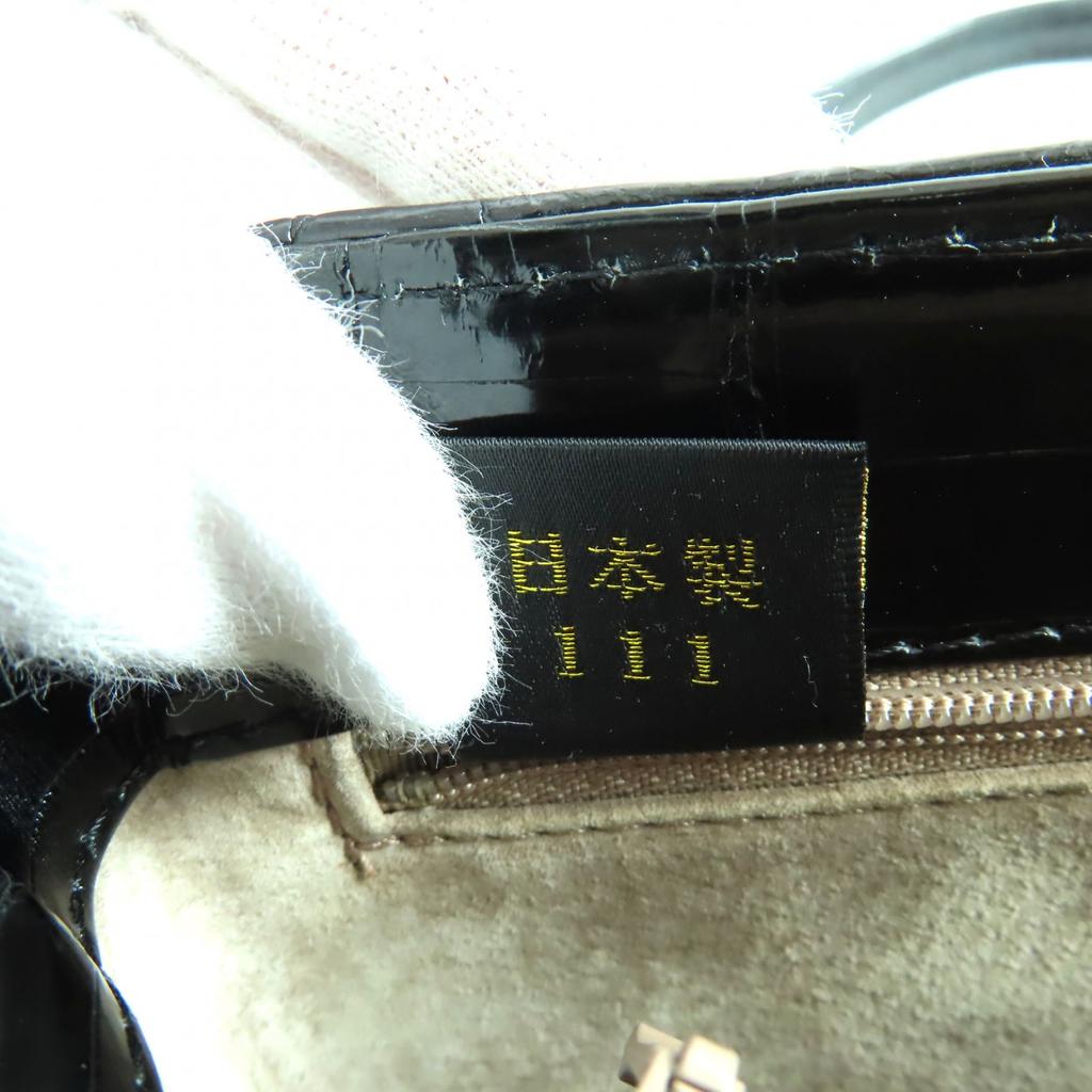 Tolle YAMAGUCHI Handtasche schwarz Krokodil Damen Gebraucht
