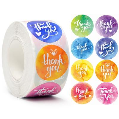 500 buc/rol autocolante colorate de 1 inch cu 'mulțumesc' pentru ambalarea cadourilor, sigilarea plicurilor, rechizite de birou pentru afaceri mici, decorațiuni DIY